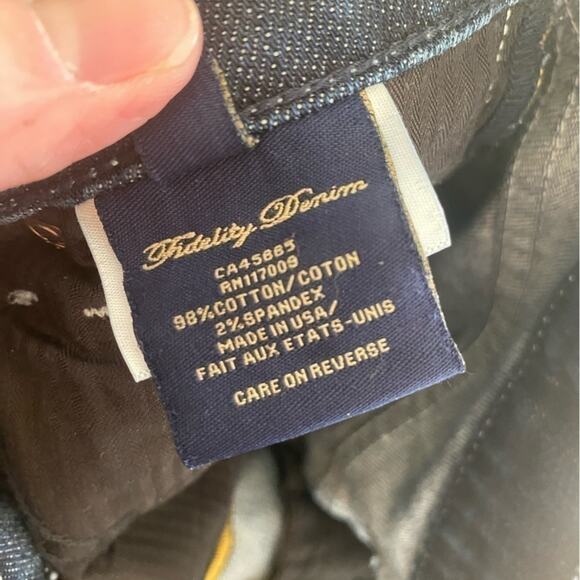 Anthropologie Fidelity Denim Medium Wash Straight Leg Cotton Jean Capris USA 27 - Picture 6 of 8